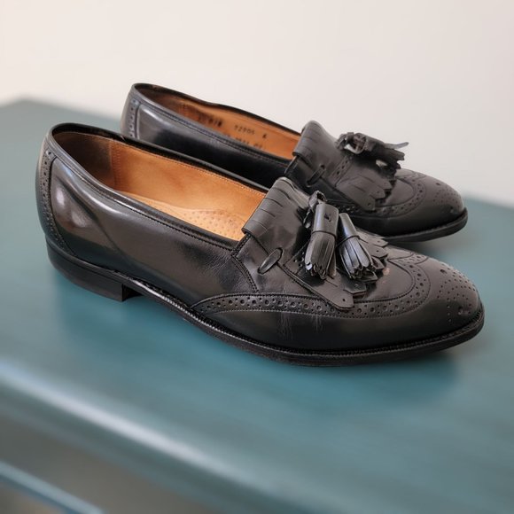 Johnston & Murphy Men\'s 8.5M Loafers Tassels Shoes Black Size 8.5 M